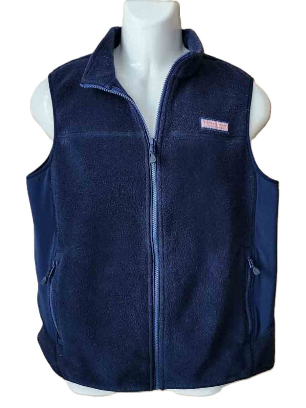 Vineyard Vines Fleece Vest Full Zip Navy Blue Men's Size Small
